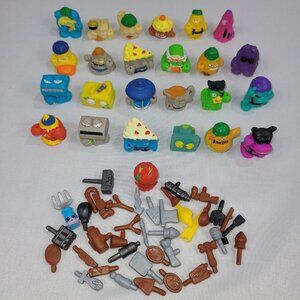 The Grossery Gang Mini Rubber Toy Food 25 Figure Lot & Accessories